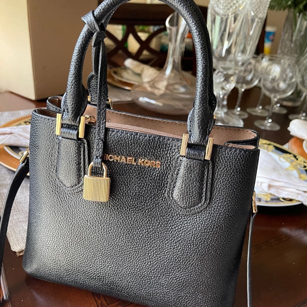 MK Adele Pebbled Medium Leather Crossbody Purse